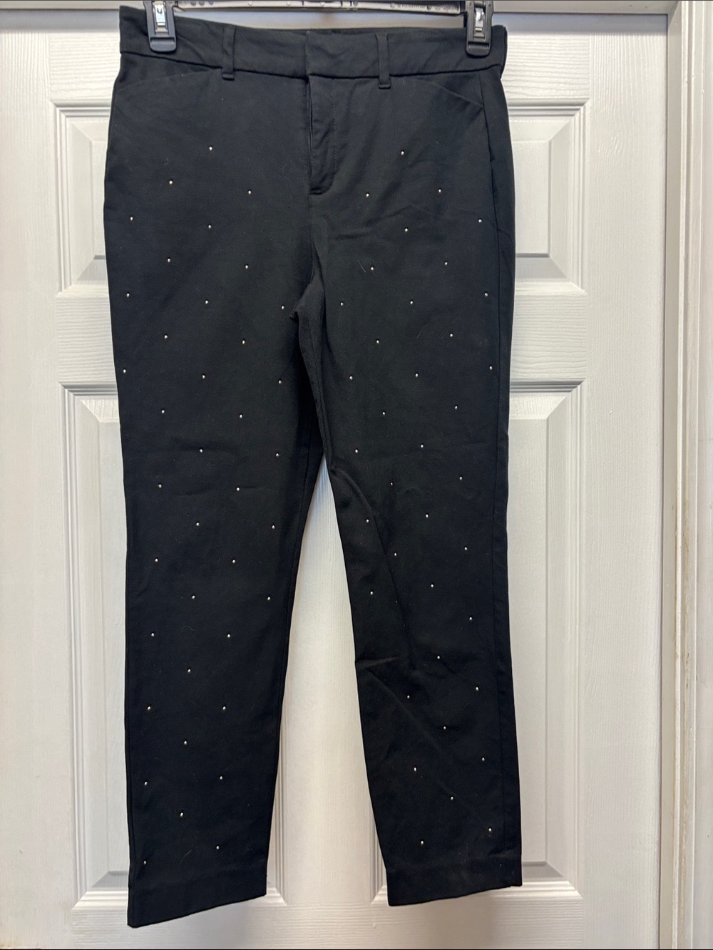 Old Navy High Rise Pixie skinny secret-smooth pocket Silver Stud Detailing Sz 8